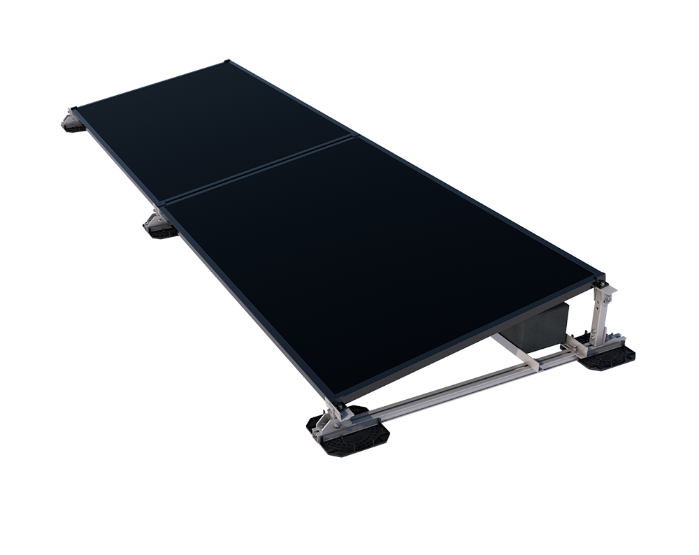 Unterkonstruktion für Minikraftwerke, zwei Solarmodule